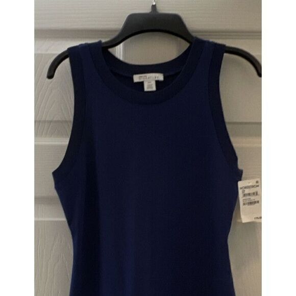 Nordstrom Signature Sz XXS/XS Navy Midi Dress Sodolite Blue $180 - Picture 2 of 11